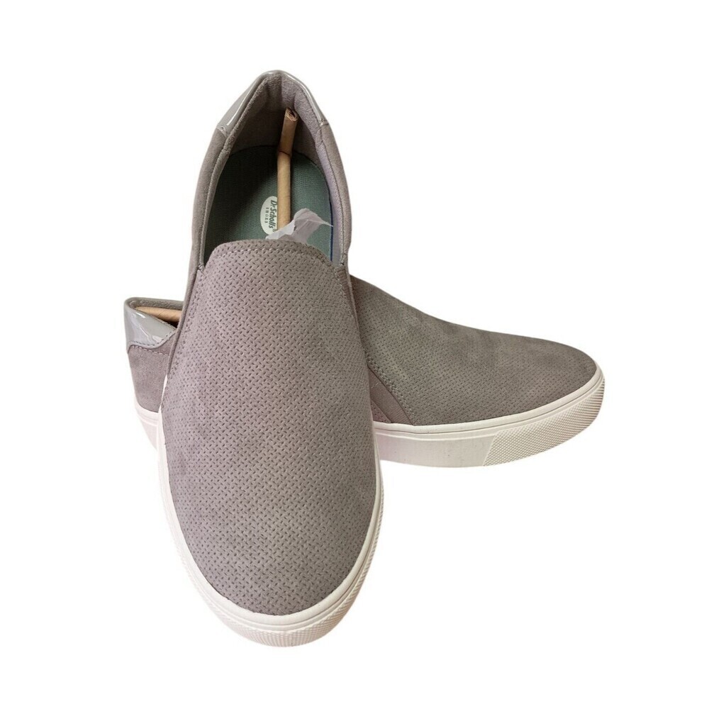 Dr. Scholls Nova Sneakers Womens Size 9 Wide Faux Suede Perfed Soft Gray Odorban - Picture 1 of 8
